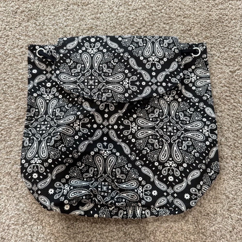 NWT PINK Black & White Paisley Mini Backpack W/ Adjustable Straps